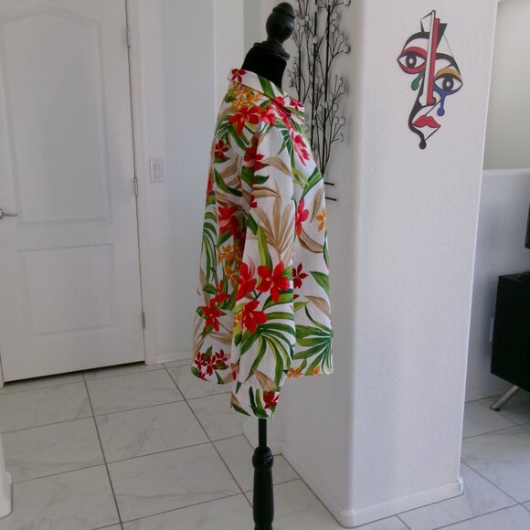 Tommy Bahama Linen Long Sleeve Button Down Blouse Shirt Top M Green Coral Tan - Picture 3 of 12